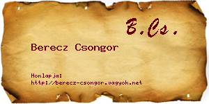 Berecz Csongor névjegykártya